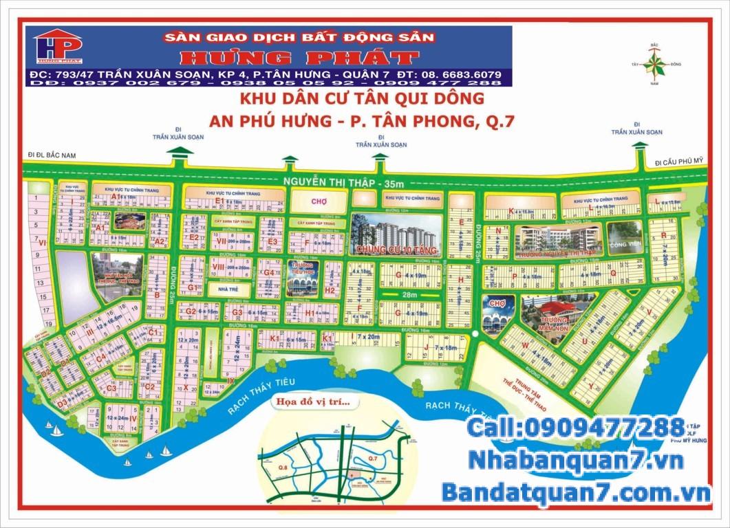 Bán đất an phú hưng quận 7 diện tích 4x18 giá chỉ 10tỷ sổ hồng san tên